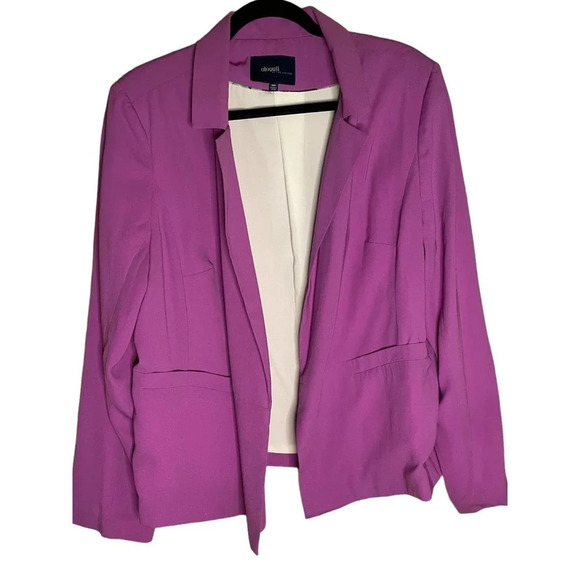 ELOQUII Women's Purple Lightweight Boyfriend Style Blazer Size 18W - Picture 1 of 6